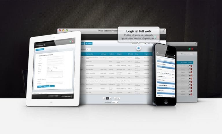 application web logiciel gestion partitions musique