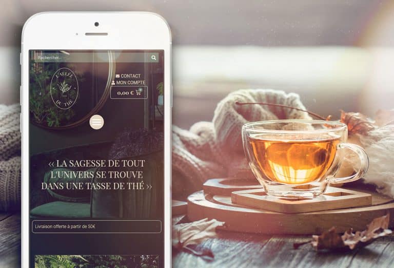 Version mobile site e-commerce vente de thé