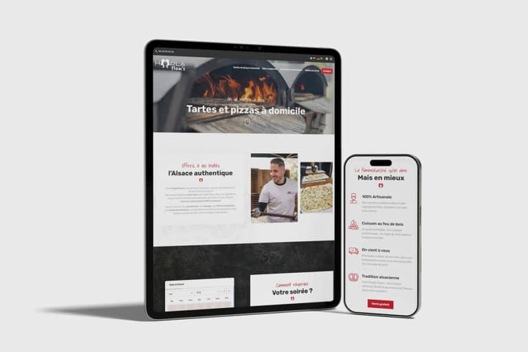Hopla Flam's, création du site internet vente de tartes flambées particuliers et professionnels en Alsace