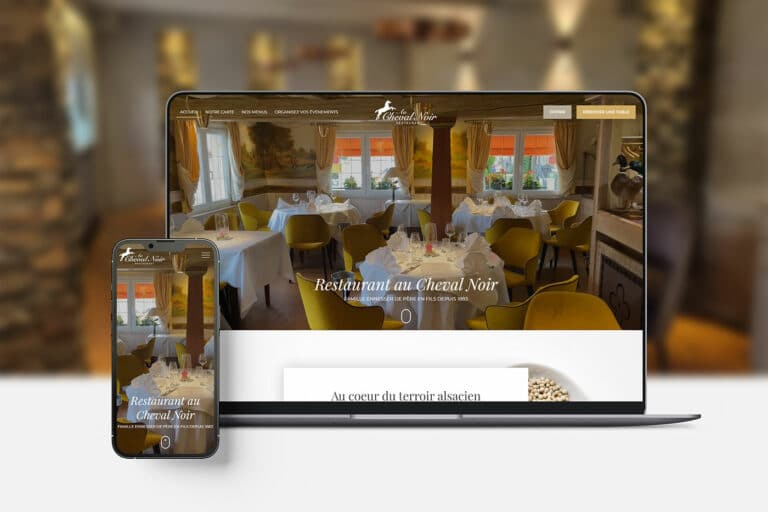 Site web restaurant gastronomique Au Cheval Noir Kilstett, Alsace