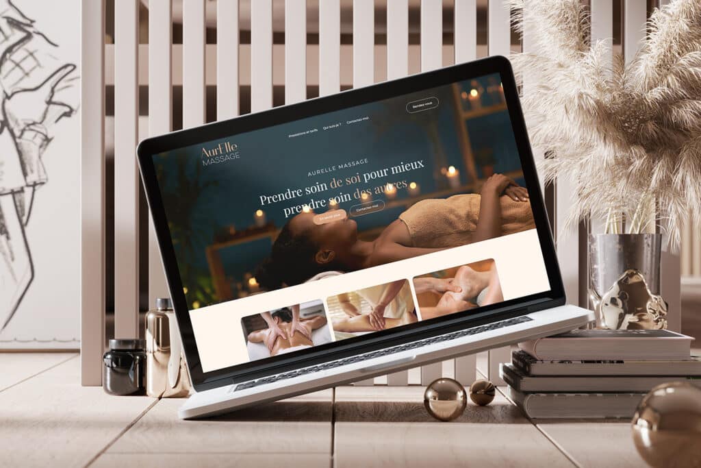 Site WordPress Aurelle Massage, prise de rendez-vous en ligne