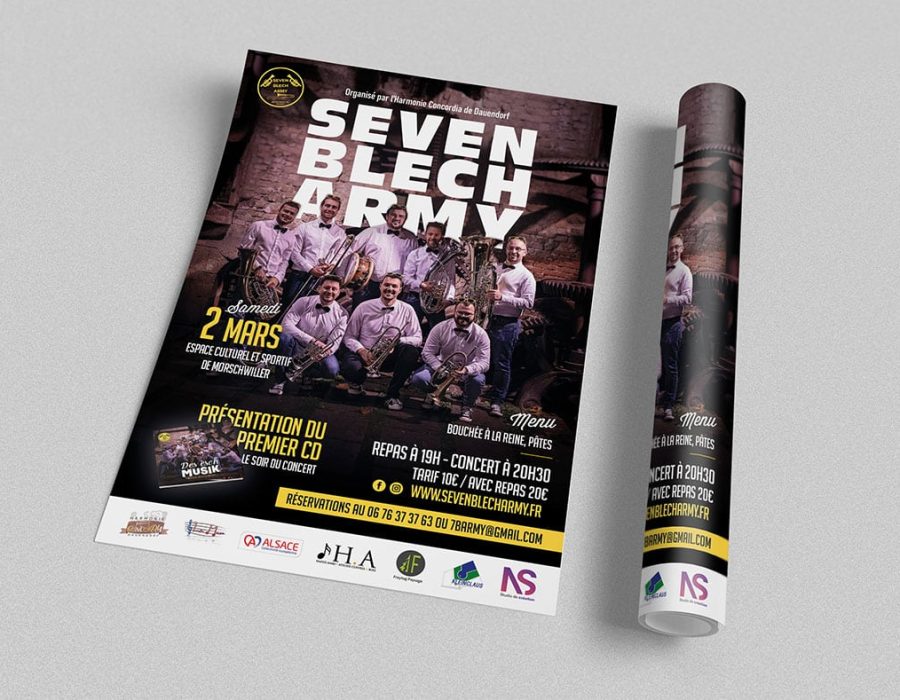 Affiche de concert Seven Blech Army