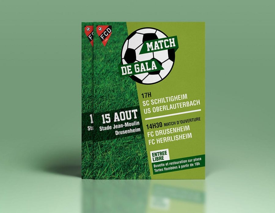 affiche flyer match foot tournois