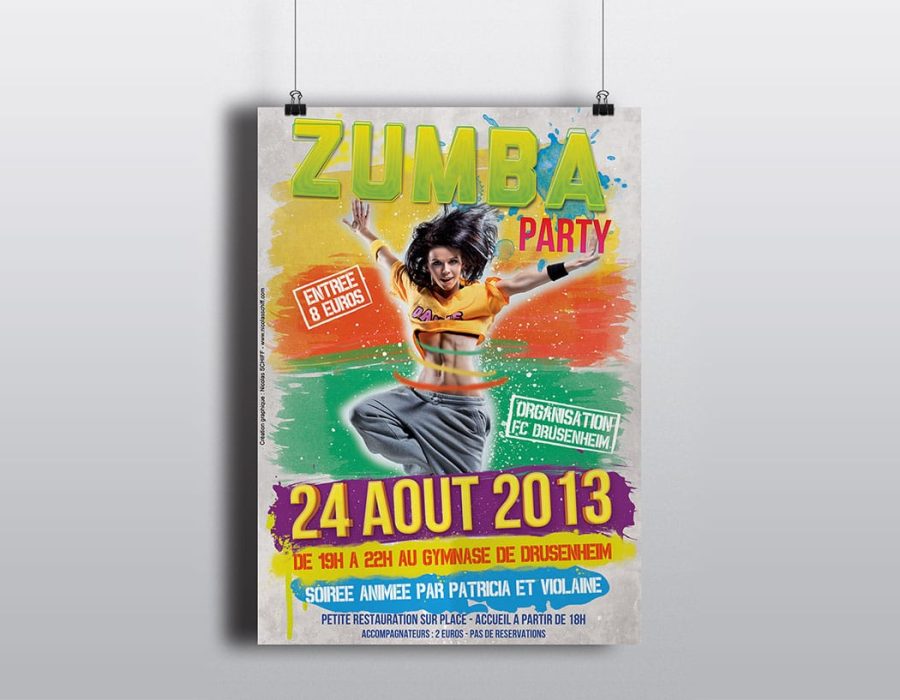 affiche flyer zumba party