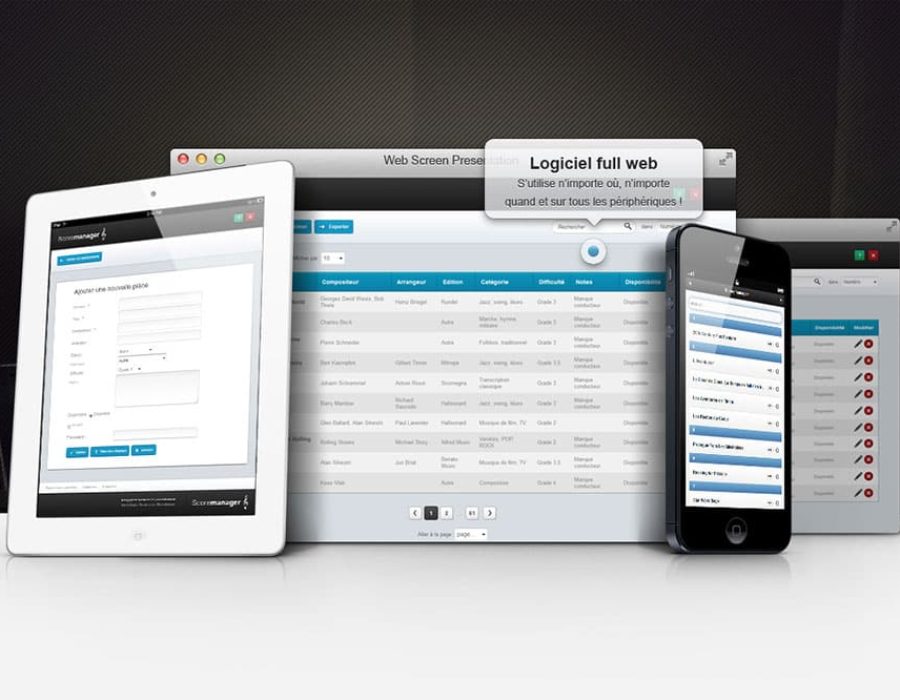 application web logiciel gestion partitions musique