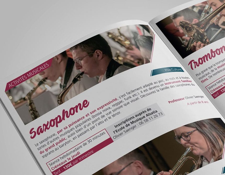 Brochure A5 instruments école de musique Drusenheim Pôle Culturel Alsatia