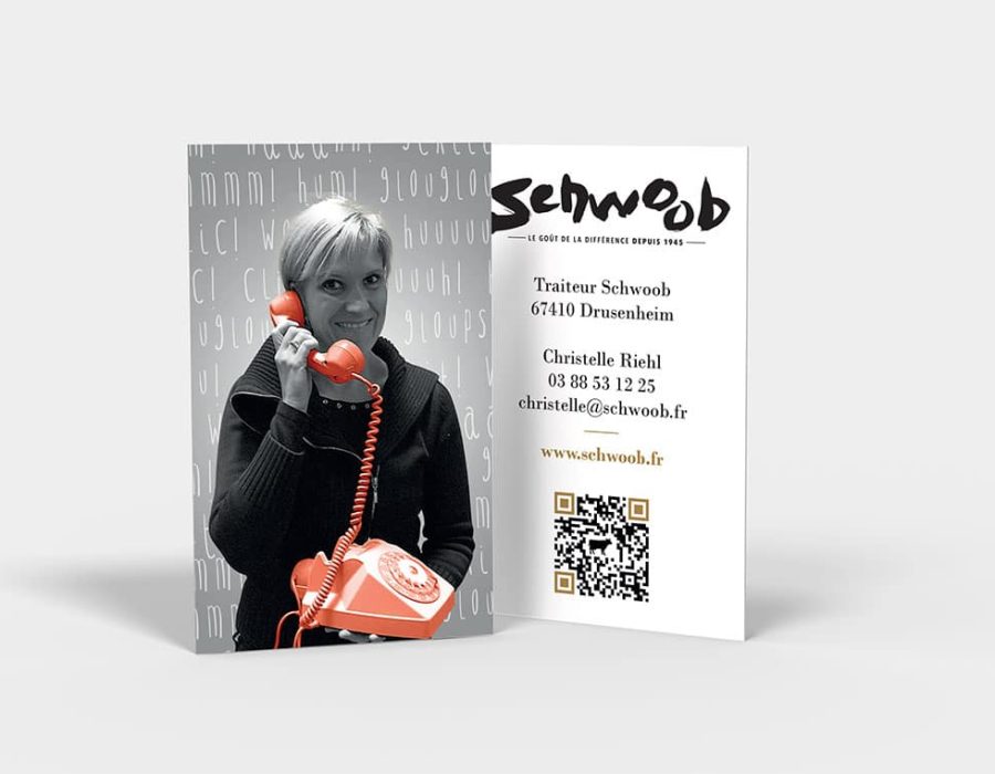 carte de visite traiteur vernis sélectif schwoob