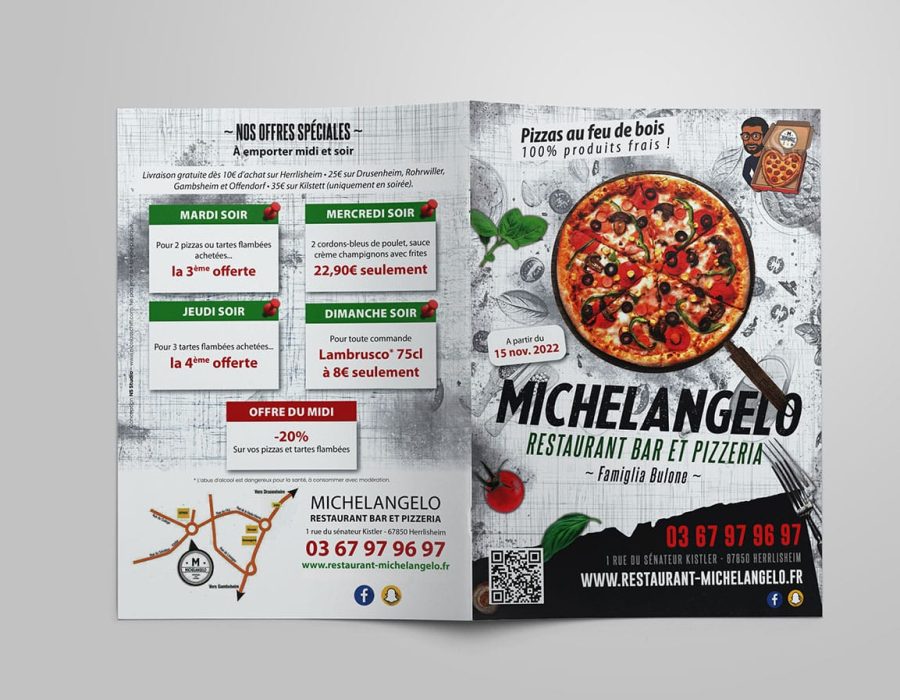 Carte pizza menu restaurant Michelangelo Herrlisheim