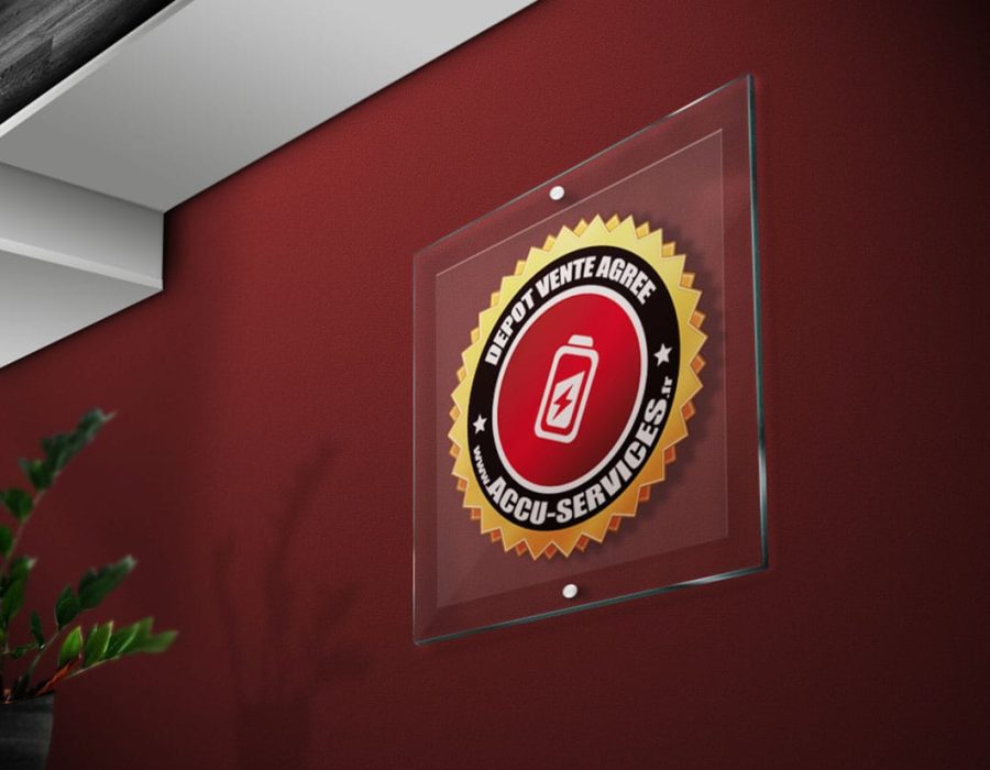 impression logo plaque plexi