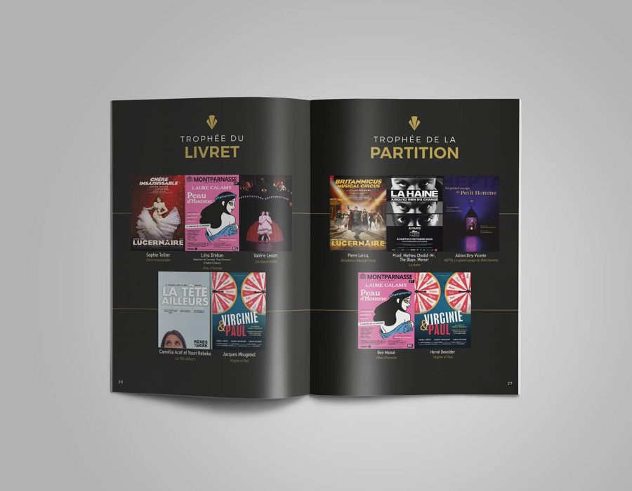 Programmes Les Trophées de la Comédie Musicale 2025, théâtre Mogador Paris