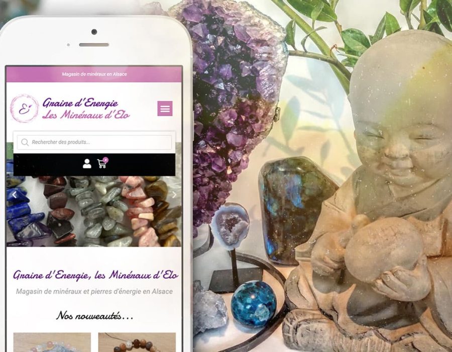site e-commerce vente pierres minéraux bracelets bijoux alsace