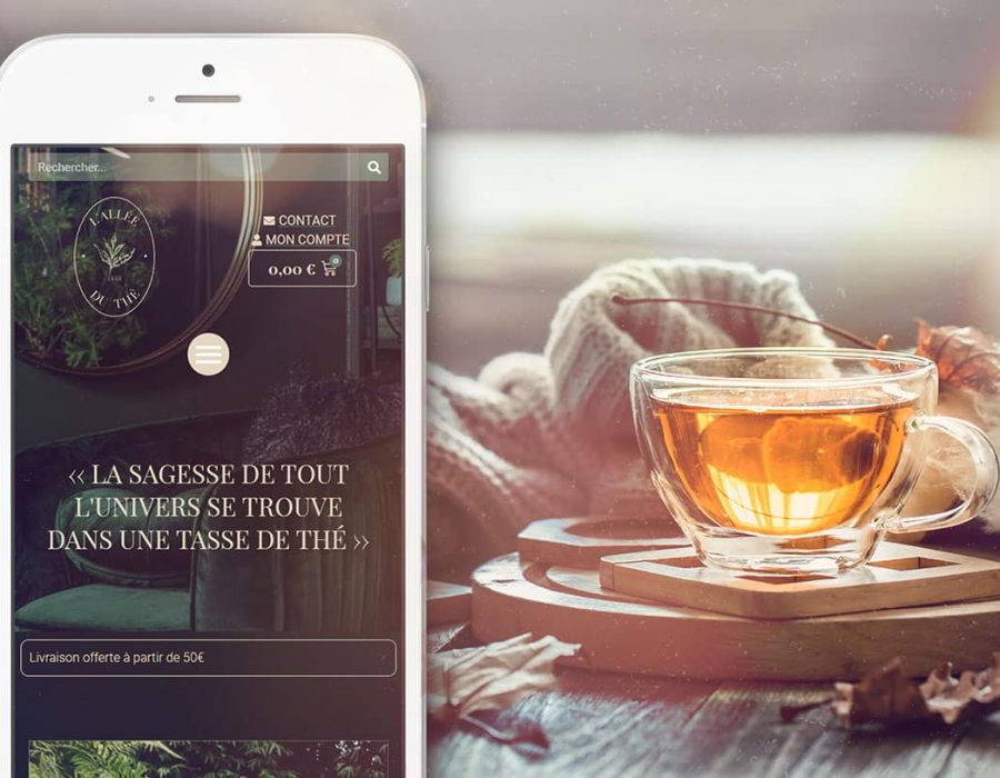 Version mobile site e-commerce vente de thé
