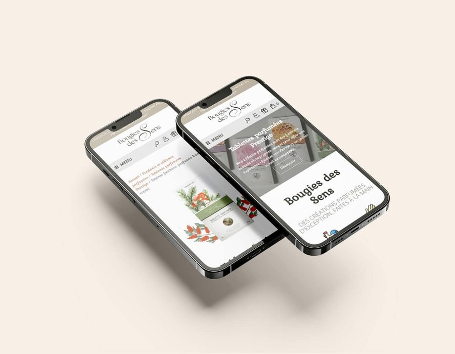 Site web e-commerce WordPress Bougies des Sens responsive
